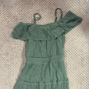 Green Off-Shoulder Dress Girls